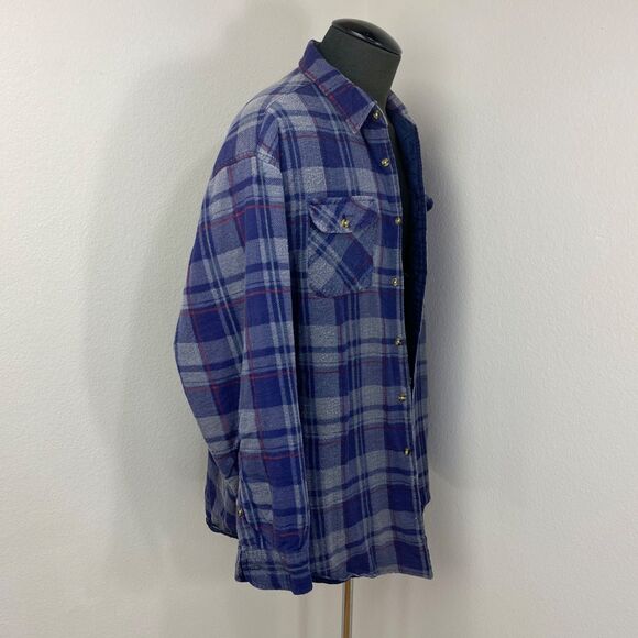 Vtg Northwest Territory Mens Plaid Chore Jacket Shirt Quilted Cotton Flannel LT - Picture 13 of 15
